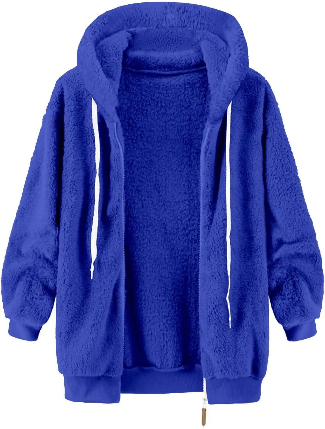 Fleece Jacket for Women Winter Sherpa Jacket Fuzzy Hoodie Jacket Zip Up Fleece Jacket Plus Size Warm Jacket