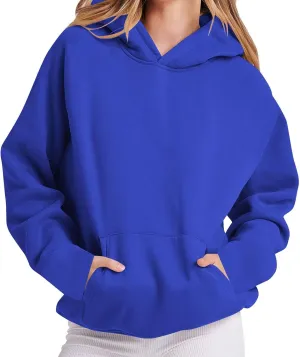 Fleece Lined Hoodie Women Pullover, Sweatshirt for Women Oversized Sweatshirts with Pocket, Hoodies Trendy 2025