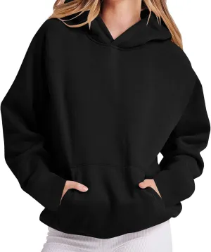 Fleece Lined Hoodie Women Pullover, Sweatshirt for Women Oversized Sweatshirts with Pocket, Hoodies Trendy 2025