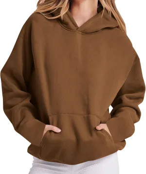 Fleece Lined Hoodie Women Pullover, Sweatshirt for Women Oversized Sweatshirts with Pocket, Hoodies Trendy 2025