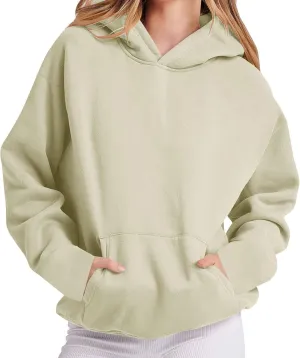 Fleece Lined Hoodie Women Pullover, Sweatshirt for Women Oversized Sweatshirts with Pocket, Hoodies Trendy 2025