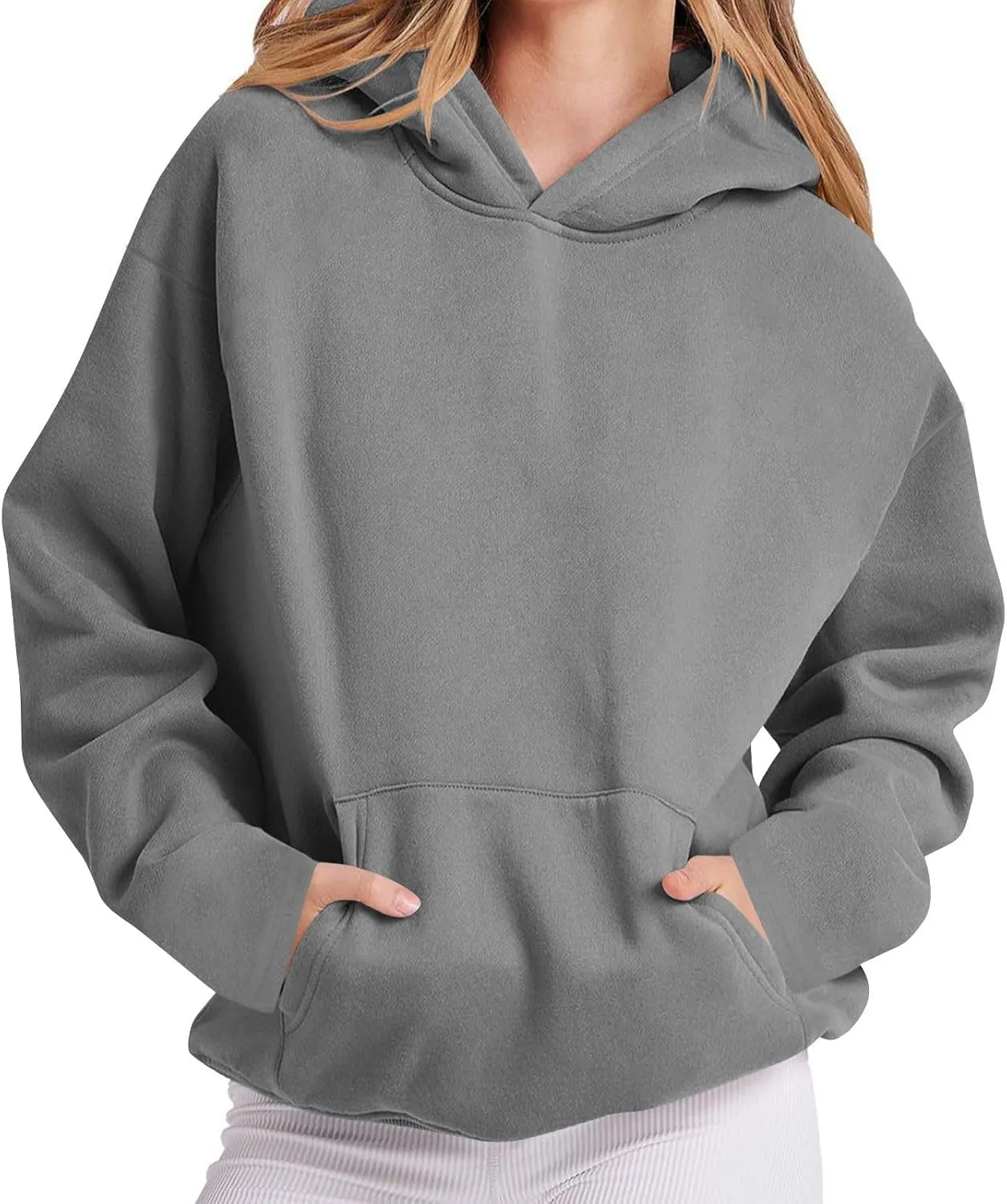 Fleece Lined Hoodie Women Pullover, Sweatshirt for Women Oversized Sweatshirts with Pocket, Hoodies Trendy 2025