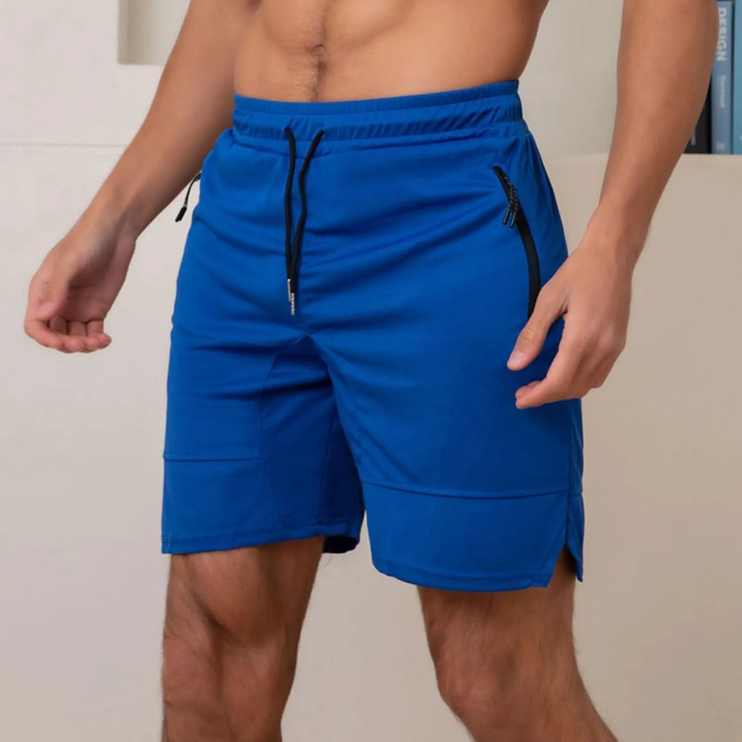 Fxbar Men's 7" Swim Trunks Quick Dry with Zipper Pockets Gym Workout Shorts & Beach Swimming Shorts for Men