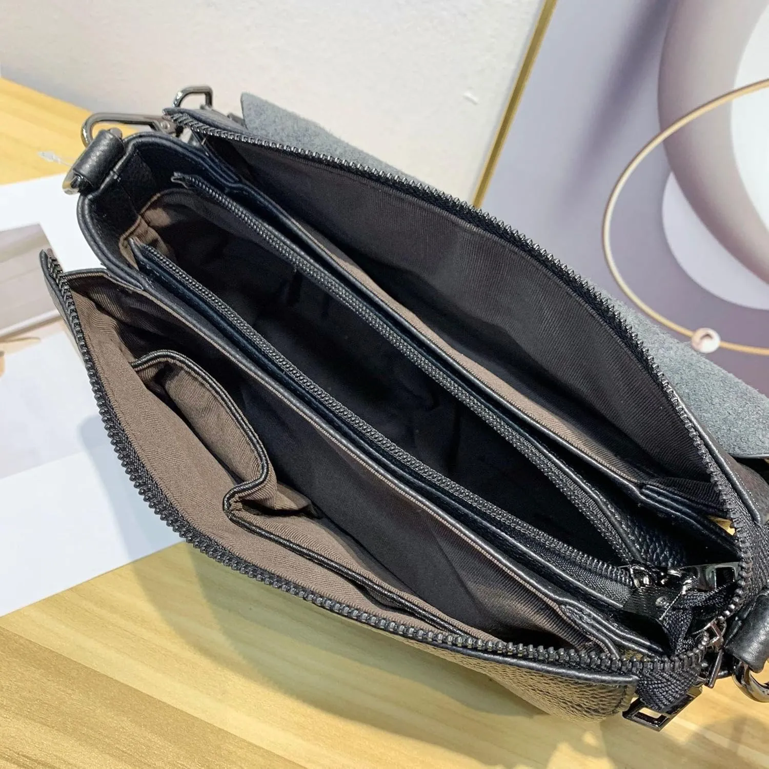 Genuine Leather Women's Bag Top Layer Cowhide Women's Shoulder Crossbody Commuter Bag