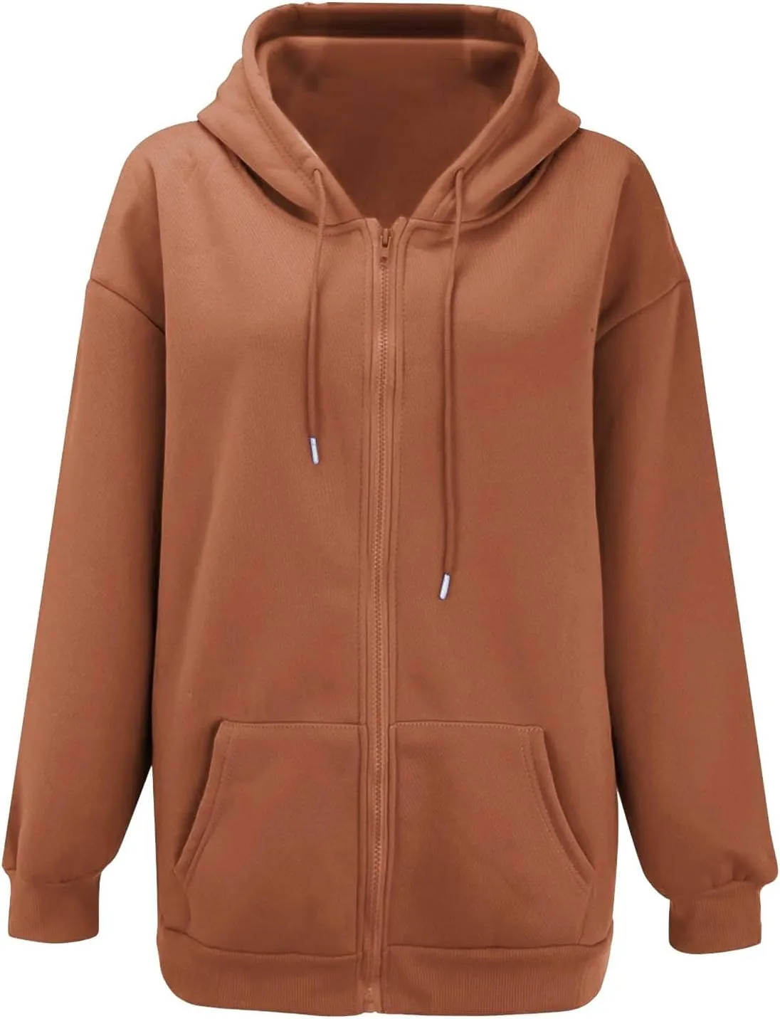 GIERIDUC Womens Zip Up Hoodies Long Sleeve Fall Oversized Sweatshirts Fleece Y2K Jacket with Pockets Trendy Fashion Clothes