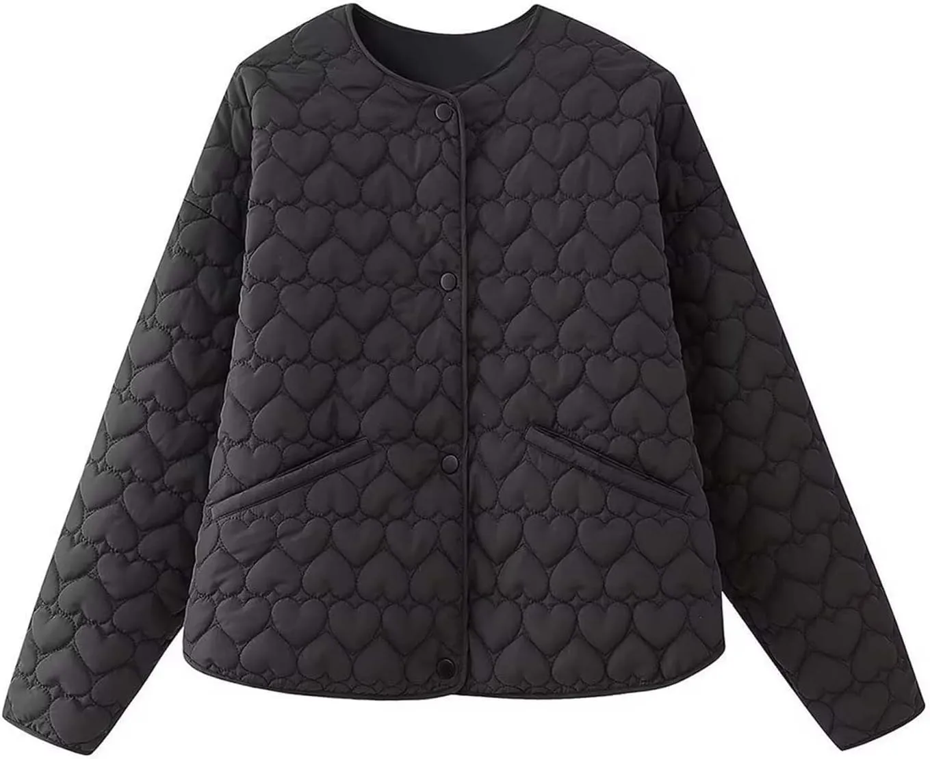 Heart Shaped Quilted Cotton Jacket Jacket Women's Jacket/Baseball Jacket Parachute Hooded Cotton Utility Jacket