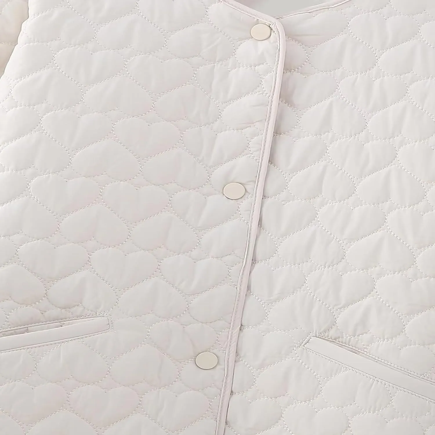 Heart Shaped Quilted Cotton Jacket Jacket Women's Jacket/Baseball Jacket Parachute Hooded Cotton Utility Jacket