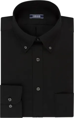 IZOD Men's Dress Shirt Regular Fit Stretch Solid Button Down Collar