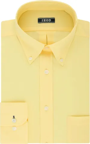 IZOD Men's Dress Shirt Regular Fit Stretch Solid Button Down Collar