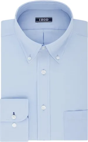 IZOD Men's Dress Shirt Regular Fit Stretch Solid Button Down Collar