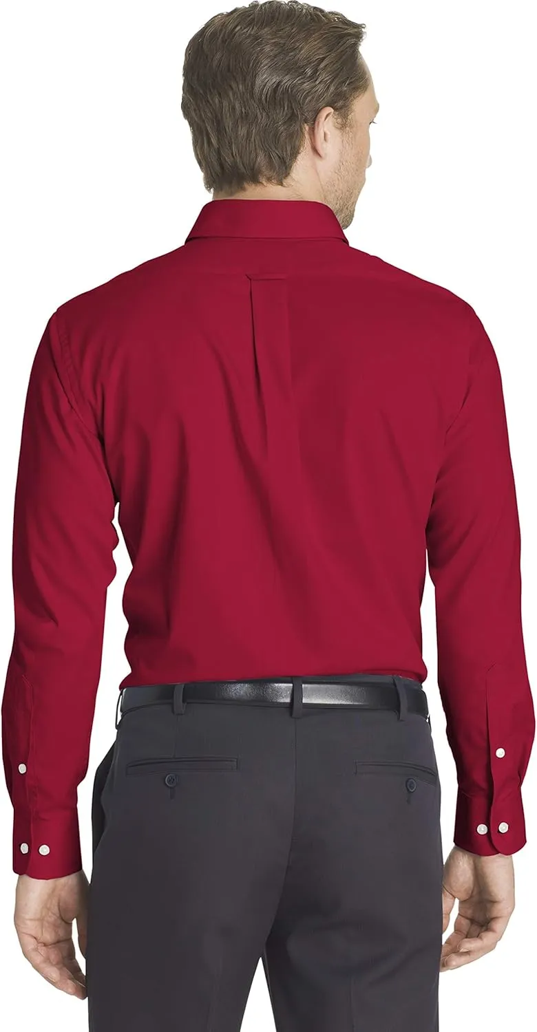IZOD Men's Dress Shirt Regular Fit Stretch Solid Button Down Collar