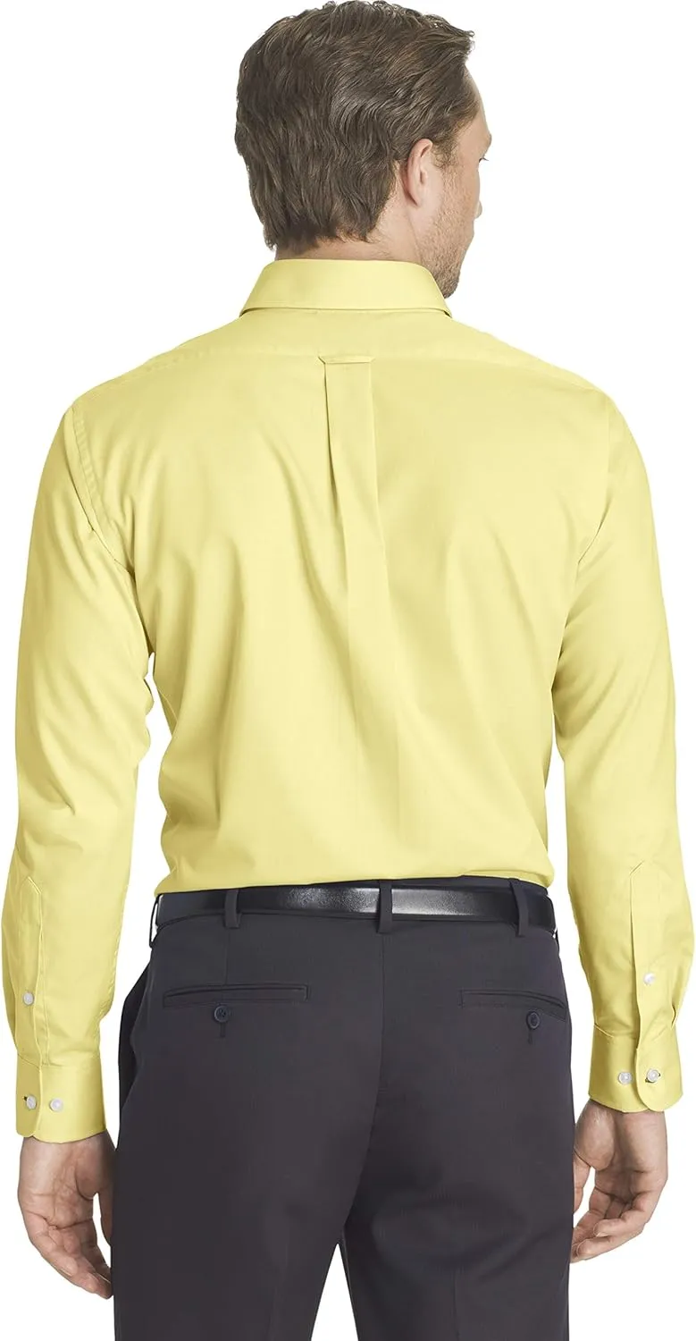 IZOD Men's Dress Shirt Regular Fit Stretch Solid Button Down Collar