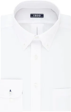IZOD Men's Dress Shirt Regular Fit Stretch Solid Button Down Collar