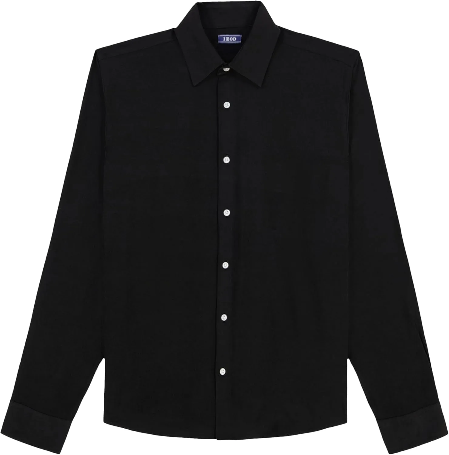 IZOD Men's Dress Shirt Slim Fit Traveler Long Sleeve All Over Stretch Classic Collar