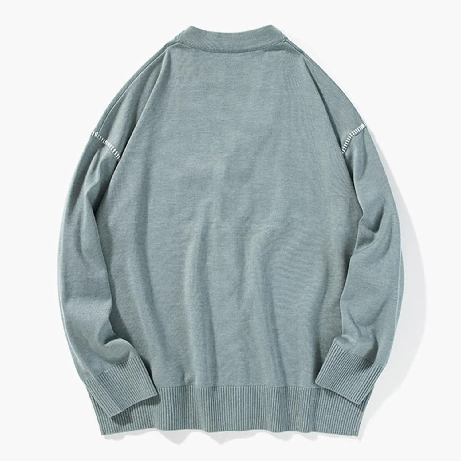 JEShifangjiusu Men'S V Neck Cardigan Sweater Casual Lightweight Button Down Long-Sleeve Cable Knitted Cardigan Sweater
