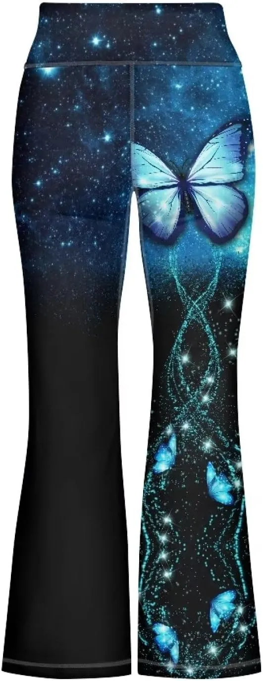 Kids Bell Bottom Pants High Waisted Dance Yoga Flared Leggings