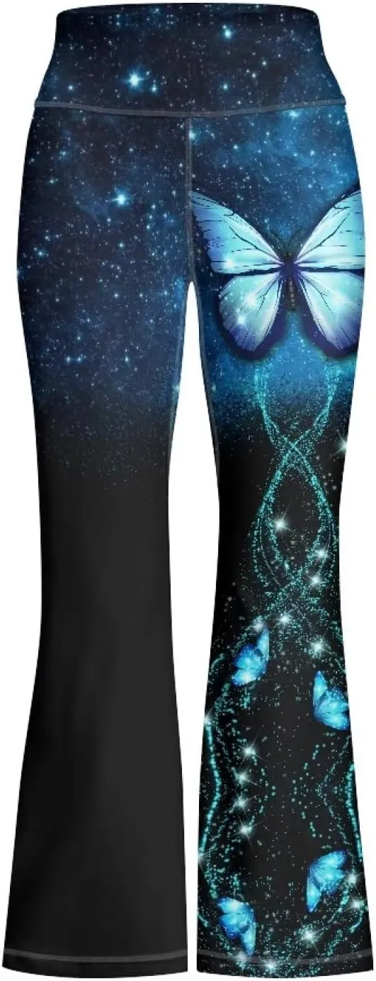 Kids Bell Bottom Pants High Waisted Dance Yoga Flared Leggings
