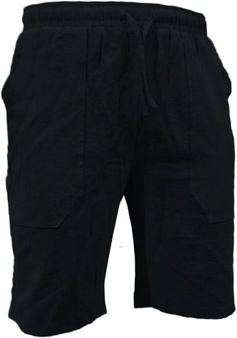 LCMTWX Mens Casual Shorts Lightweight Loose 3/4 Shorts Drawstring Elastic Waist Baggy Wide Leg Casual Beach Yoga Trousers