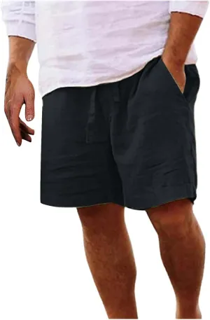 LCMTWX Mens Casual Shorts Lightweight Loose 3/4 Shorts Drawstring Elastic Waist Baggy Wide Leg Casual Beach Yoga Trousers