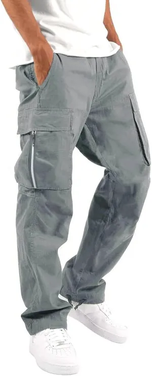 LCMTWX Sweatpants for Men Color Sports Hat Multi Woven Pocket Foot Rope Solid Pants Street Drawstring Sweatpants with
