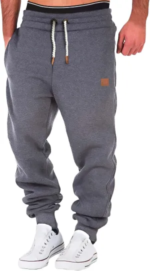 LCMTWX Sweatpants for Men Color Sports Hat Multi Woven Pocket Foot Rope Solid Pants Street Drawstring Sweatpants with