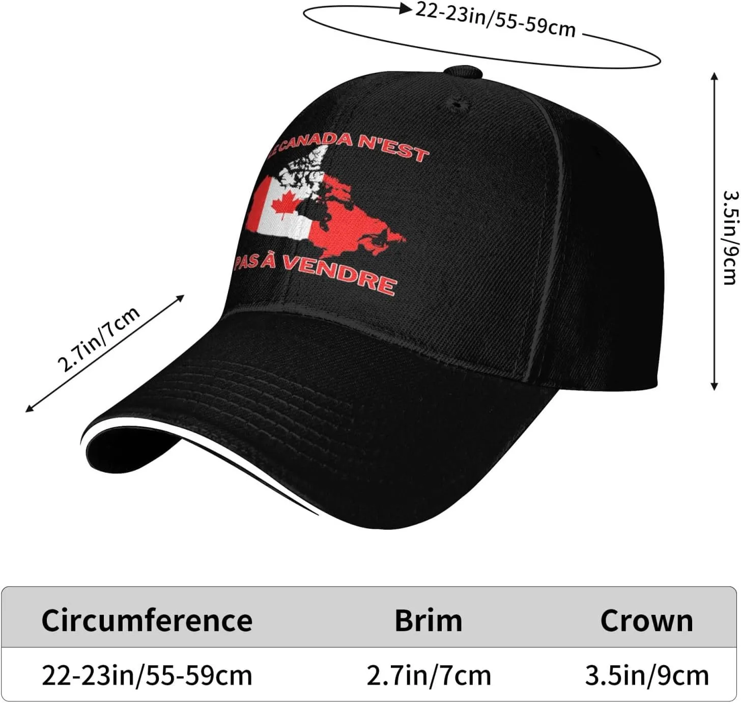 Le Canada N'est Pas à Vendre Hat Pride Baseball Cap Dad Trucker Hat