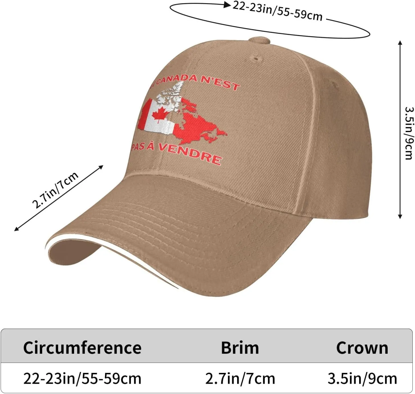 Le Canada N'est Pas à Vendre Hat Pride Baseball Cap Dad Trucker Hat