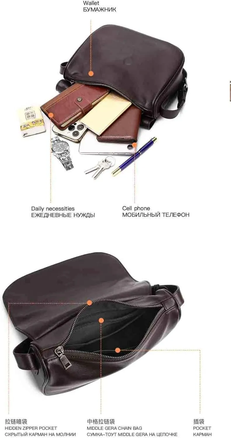 Leather Shoulder Crossbody with Large Capacity and Simple Commuter Bag