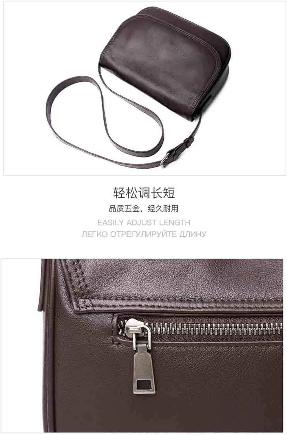 Leather Shoulder Crossbody with Large Capacity and Simple Commuter Bag