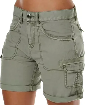Linen Cargo Shorts for Women Summer Hiking Short High Waisted Casual Shorts Lightweight Pants Trendy Outdoor Outfits