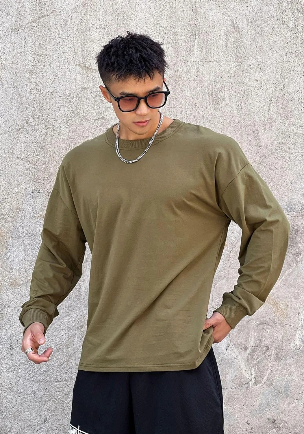 maytopia Mens Long Sleeve T-Shirt Gym Workout Shirts Muscle Athletic Tee Active Shirt