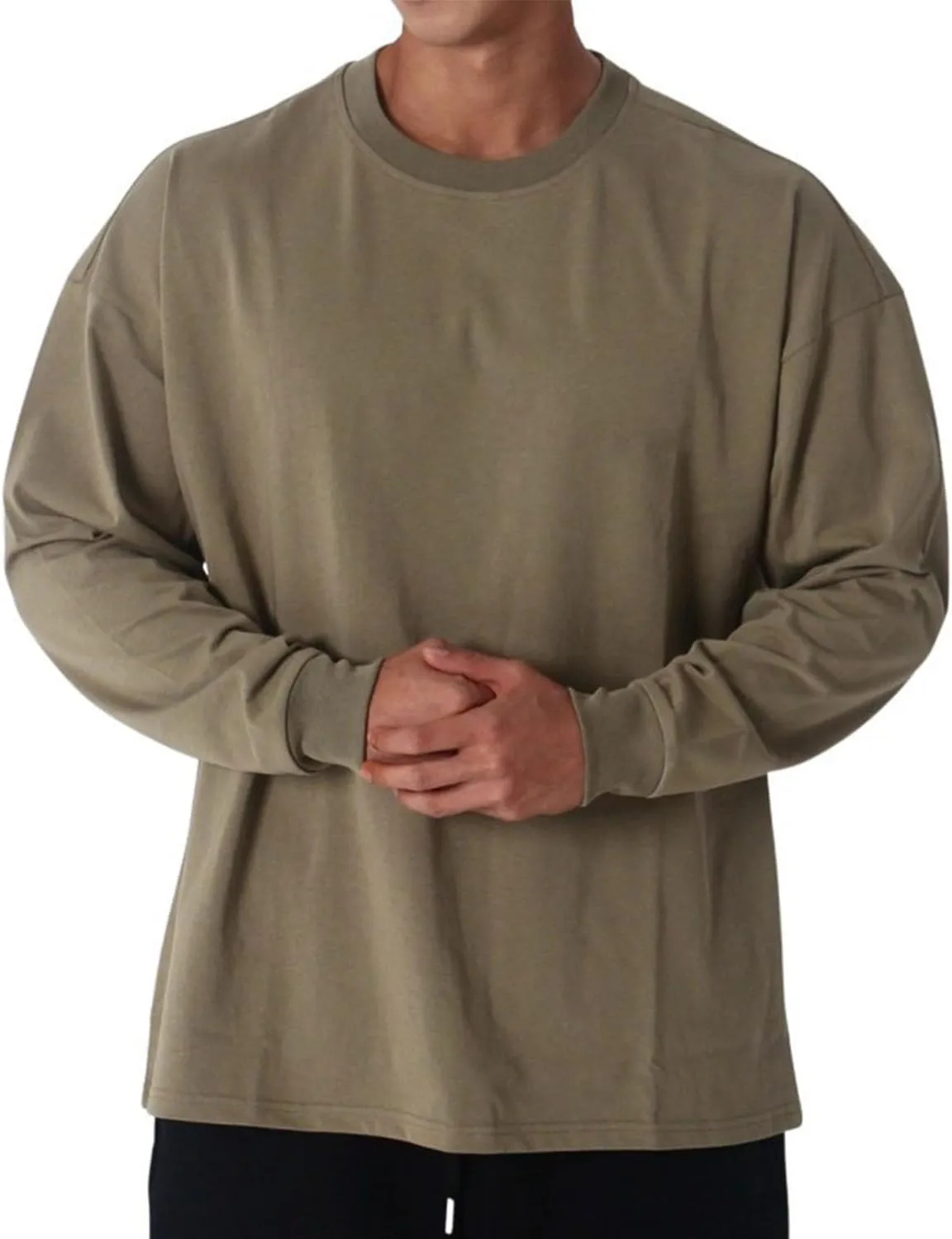 maytopia Mens Long Sleeve T-Shirt Gym Workout Shirts Muscle Athletic Tee Active Shirt