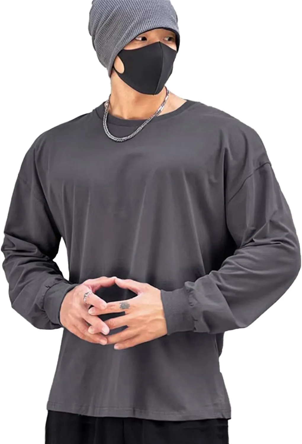 maytopia Mens Long Sleeve T-Shirt Gym Workout Shirts Muscle Athletic Tee Active Shirt