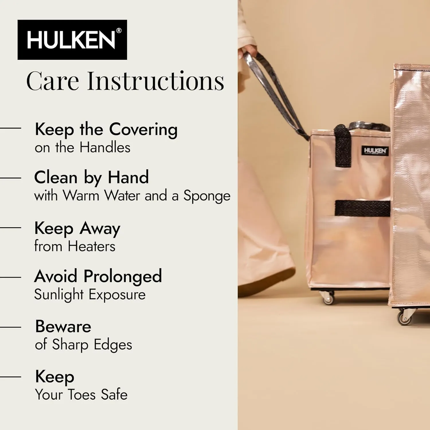 (Medium, Rose Gold) Reusable Grocery Bag On Wheels, Shopping Trolley, Rolling Tote, Zipper Closure, Lightweight, Carries Up to 66 lb, Folds Flat, Unbreakable Handles
