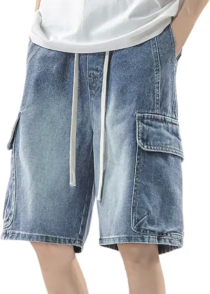 Men Baggy Denim Jorts Y2K Loose Fit Hip Hop Jean Shorts Casual Mid Jeans Trendy Outfits