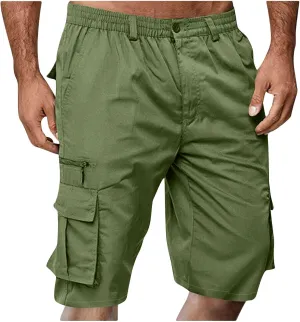 Men Cargo Shorts Oversized Workout Running Shorts Quick Dry Lightweight Gym Shorts with Zip Pockets
