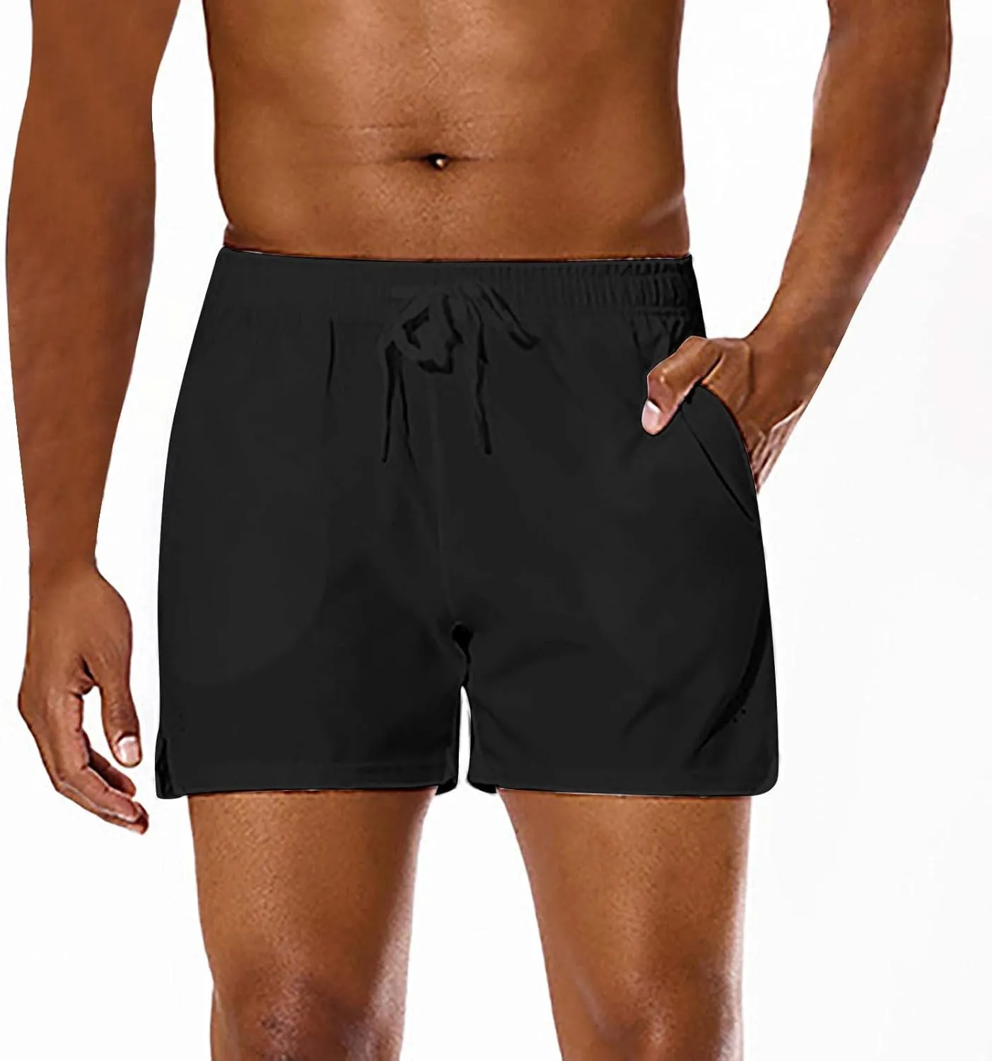Men Combat Lightweight Quick Dry Baggy Workout Casual Pants Summer Sports Shorts Solid Beach Hiking Breathable Bermuda Pant