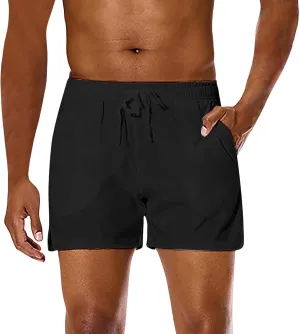 Men Combat Lightweight Quick Dry Baggy Workout Casual Pants Summer Sports Shorts Solid Beach Hiking Breathable Bermuda Pant