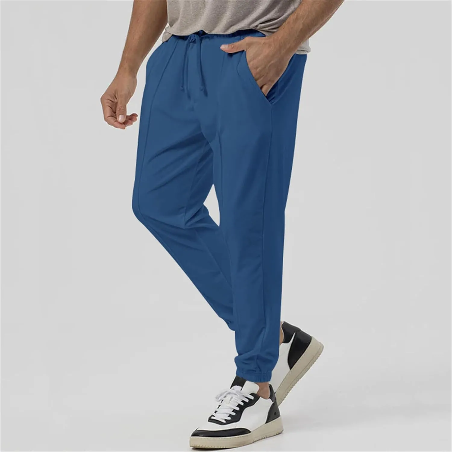 Mens Athletic Yoga Pants Ultra Comfy Elastic Waist Sweatpants Drawstring Casual Waterproof Breathable Trousers