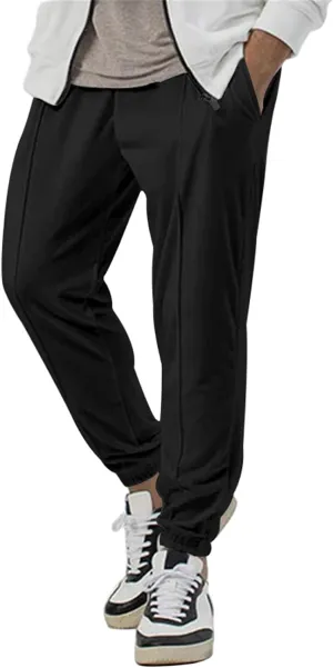 Mens Athletic Yoga Pants Ultra Comfy Elastic Waist Sweatpants Drawstring Casual Waterproof Breathable Trousers