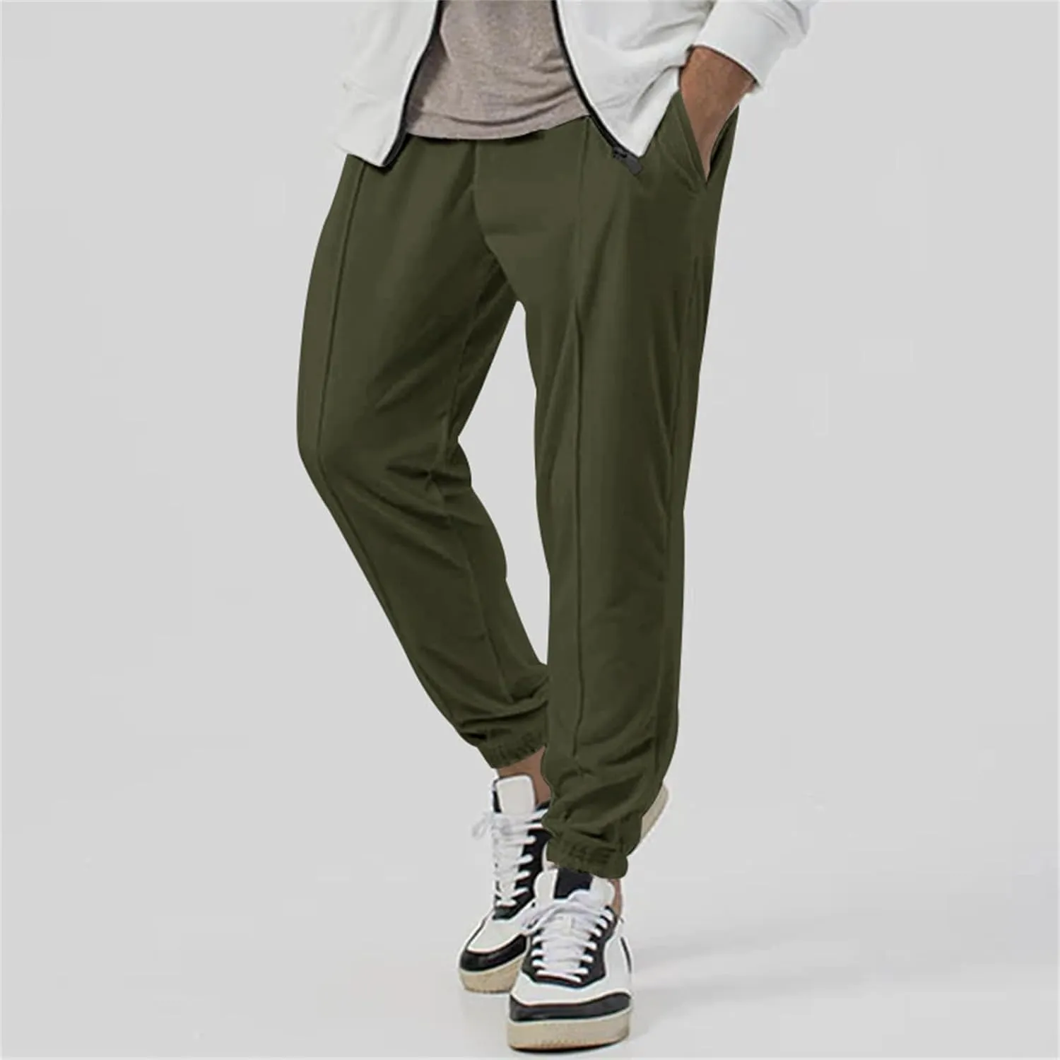 Mens Athletic Yoga Pants Ultra Comfy Elastic Waist Sweatpants Drawstring Casual Waterproof Breathable Trousers