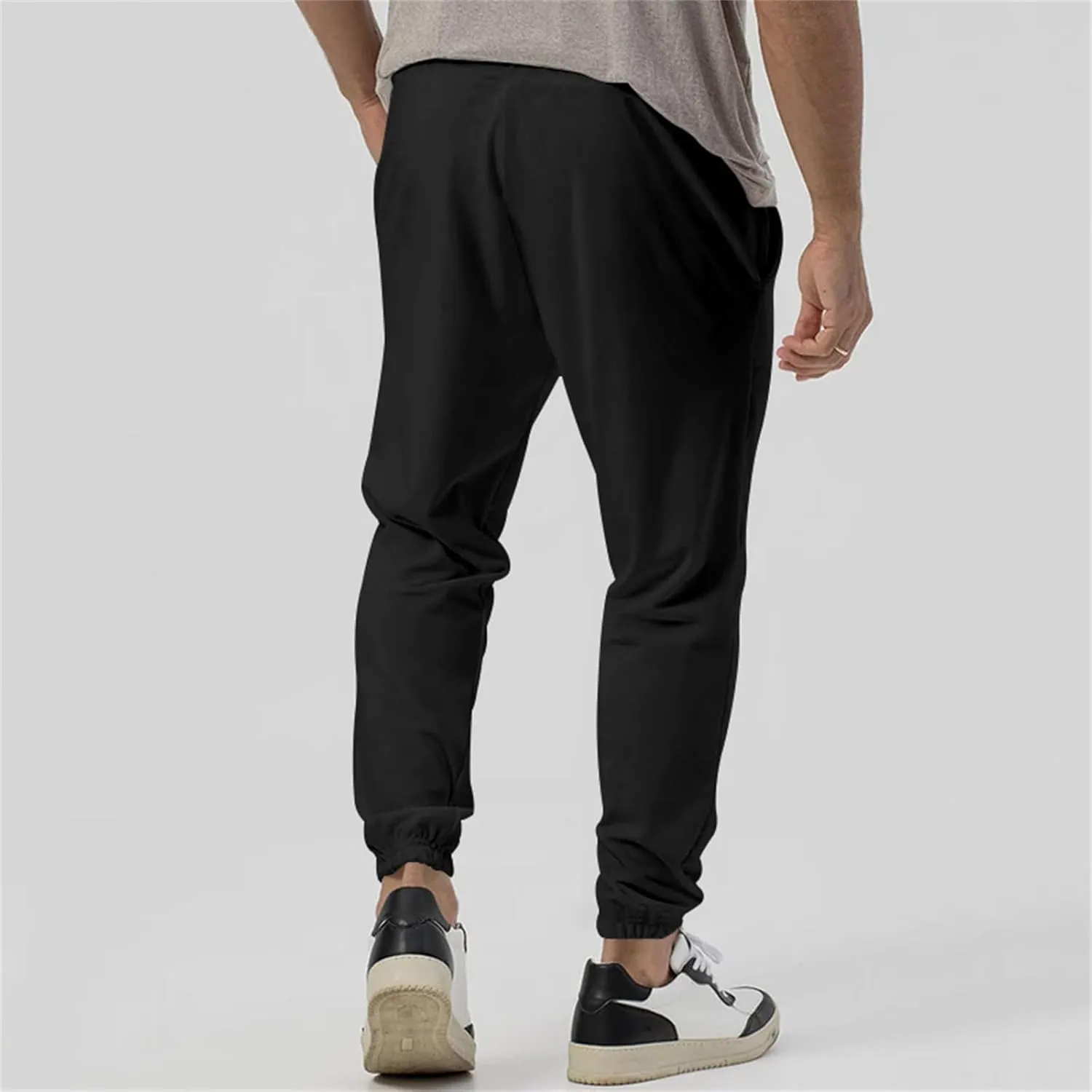 Mens Athletic Yoga Pants Ultra Comfy Elastic Waist Sweatpants Drawstring Casual Waterproof Breathable Trousers