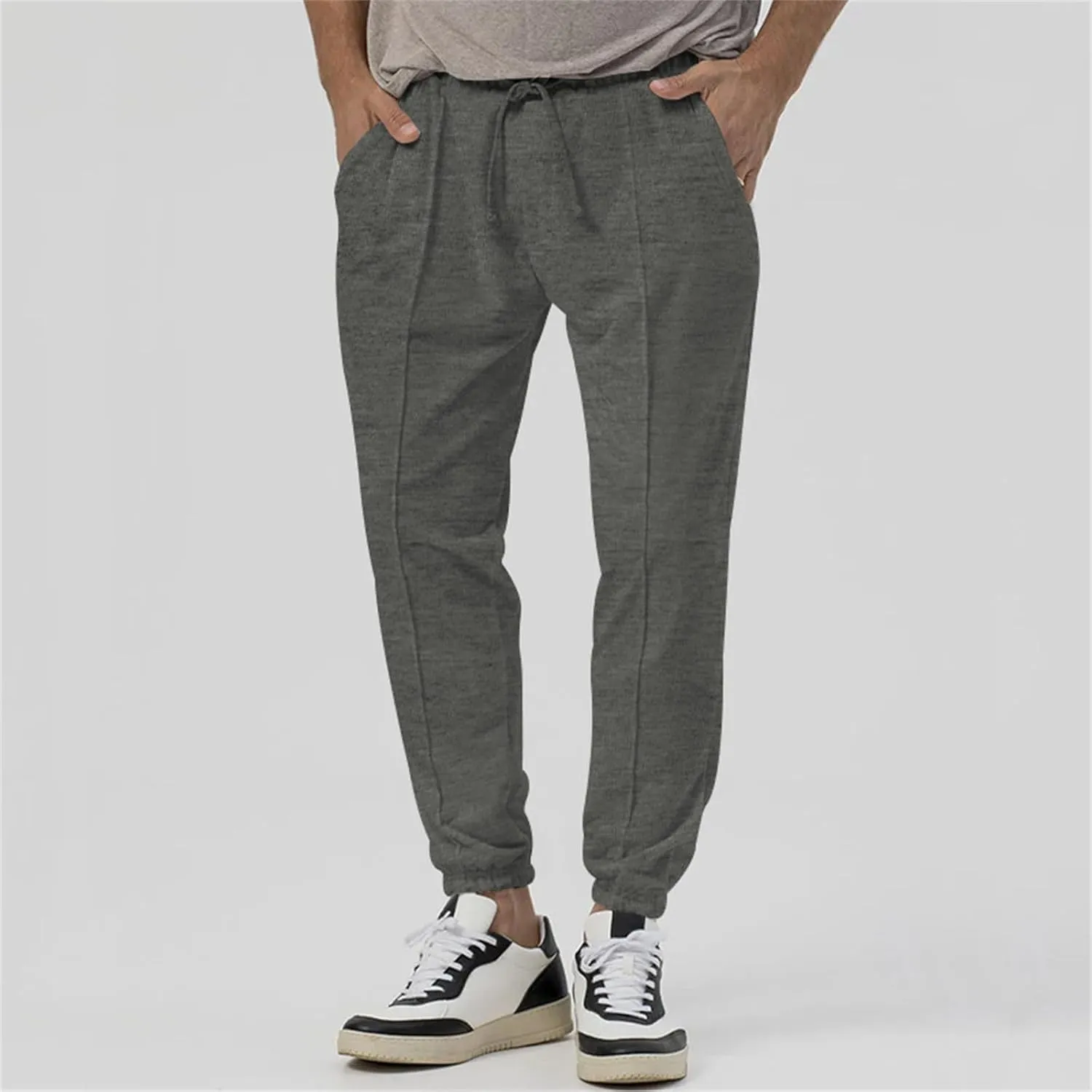 Mens Athletic Yoga Pants Ultra Comfy Elastic Waist Sweatpants Drawstring Casual Waterproof Breathable Trousers