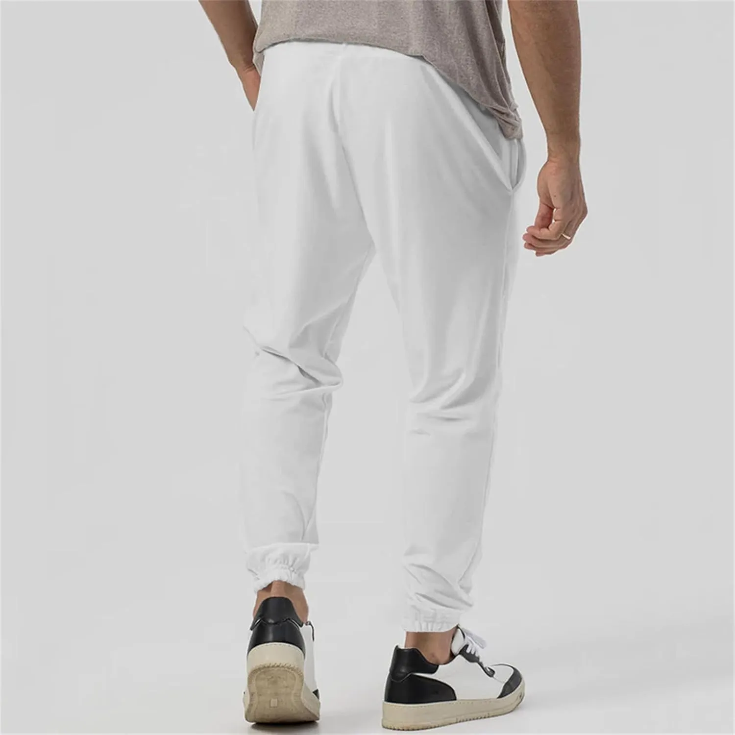 Mens Athletic Yoga Pants Ultra Comfy Elastic Waist Sweatpants Drawstring Casual Waterproof Breathable Trousers