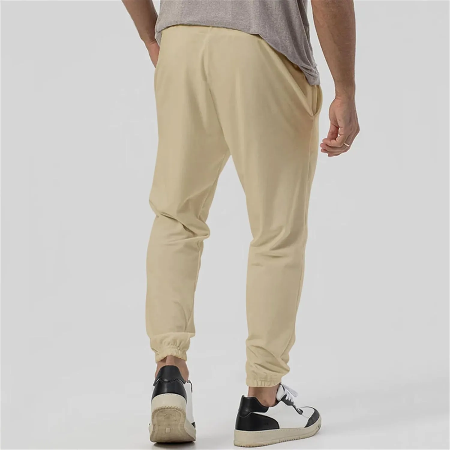 Mens Athletic Yoga Pants Ultra Comfy Elastic Waist Sweatpants Drawstring Casual Waterproof Breathable Trousers