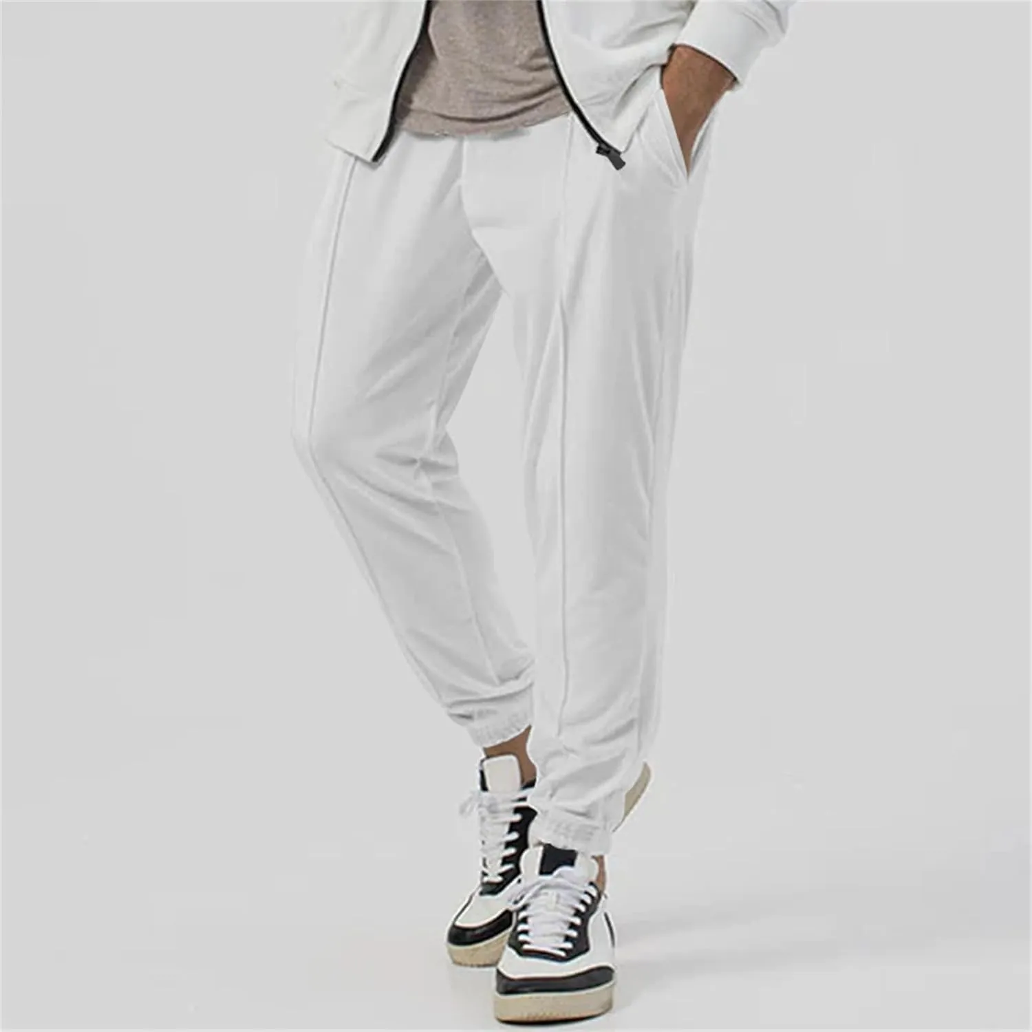 Mens Athletic Yoga Pants Ultra Comfy Elastic Waist Sweatpants Drawstring Casual Waterproof Breathable Trousers