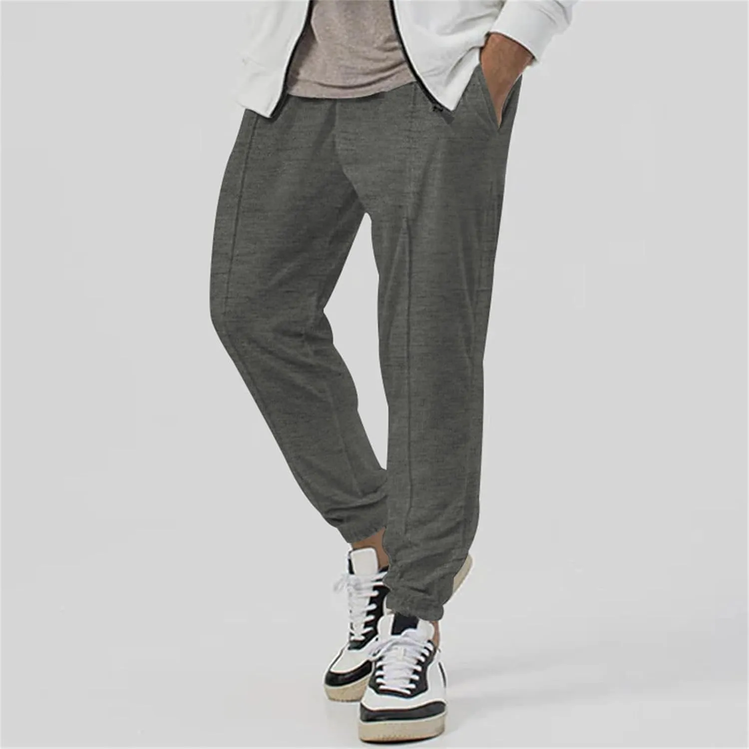 Mens Athletic Yoga Pants Ultra Comfy Elastic Waist Sweatpants Drawstring Casual Waterproof Breathable Trousers