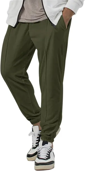 Mens Athletic Yoga Pants Ultra Comfy Elastic Waist Sweatpants Drawstring Casual Waterproof Breathable Trousers
