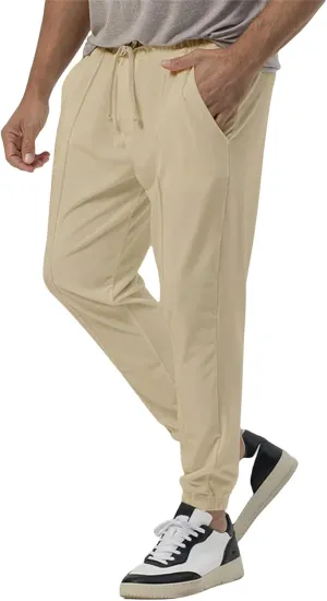 Mens Athletic Yoga Pants Ultra Comfy Elastic Waist Sweatpants Drawstring Casual Waterproof Breathable Trousers