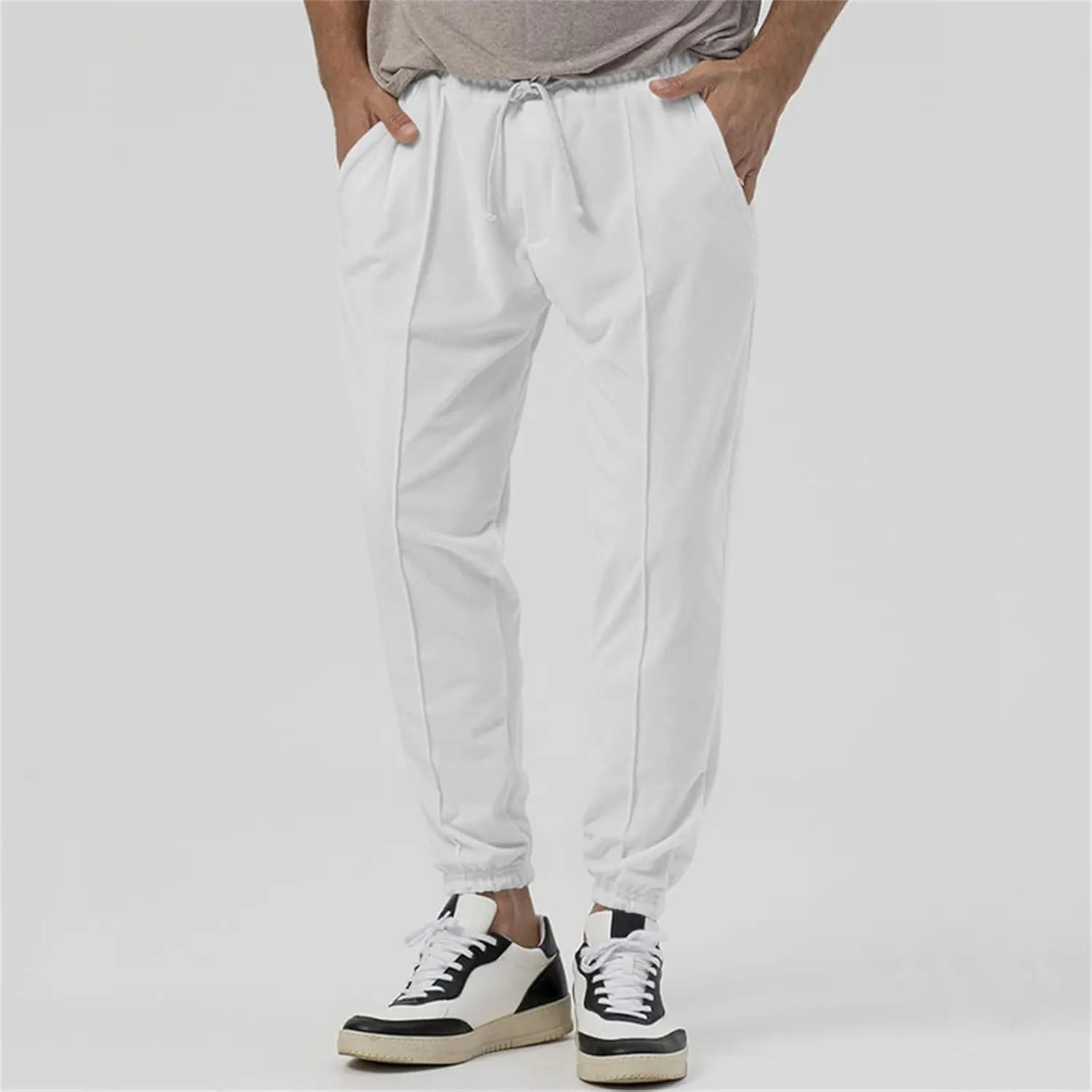 Mens Athletic Yoga Pants Ultra Comfy Elastic Waist Sweatpants Drawstring Casual Waterproof Breathable Trousers